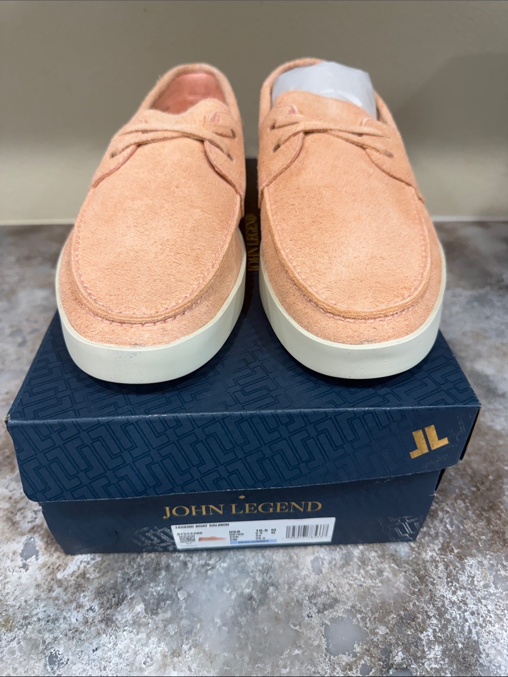 Sperry Peach Suede Slip-On Loafers with White Sole